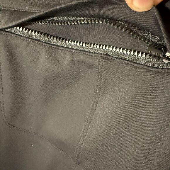 Athleta Delancy Shine Tight Leggings L Pants Pull On Black Active Faux Leather - Picture 7 of 8